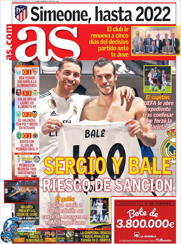 روزنامه ورزشی آ اس جمعه 26 بهمن 1397