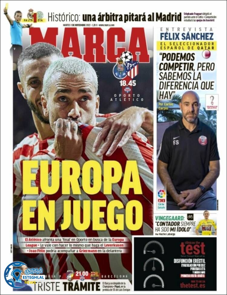 روزنامه ورزشی مارکا سه شنبه 10 آبان 1401 