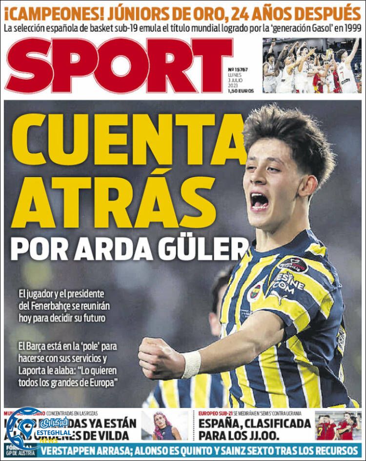 روزنامه ورزشی اسپورت دوشنبه 12 تیر 1402 