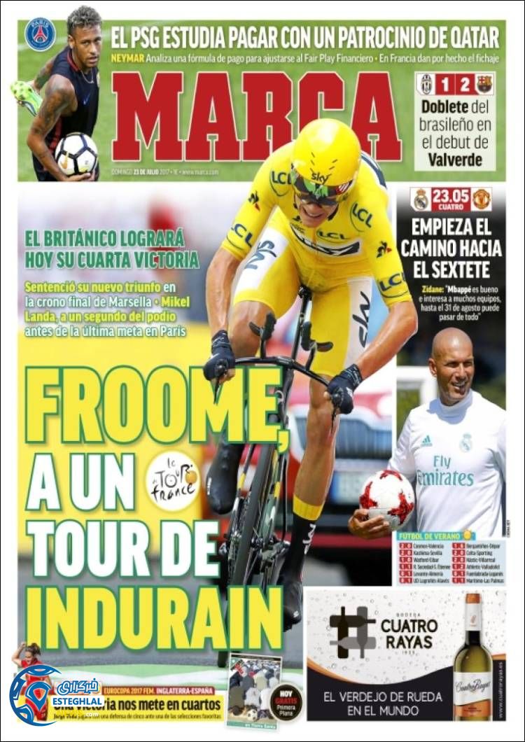 صفحه نخست روزنامه مارکا 1 مرداد 23july