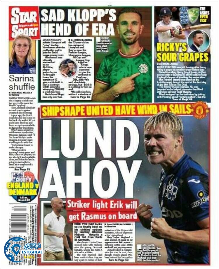 روزنامه ورزشی استار اسپورت جمعه 6 مرداد 1402 