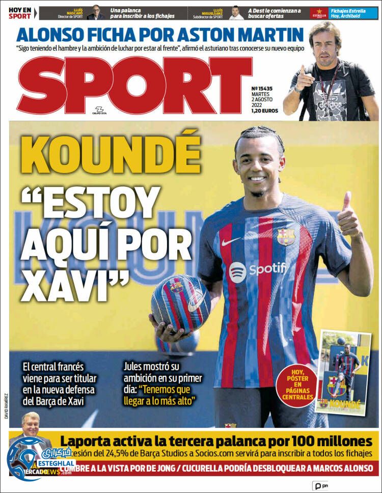 روزنامه ورزشی اسپورت سه شنبه 11 مرداد 1401 