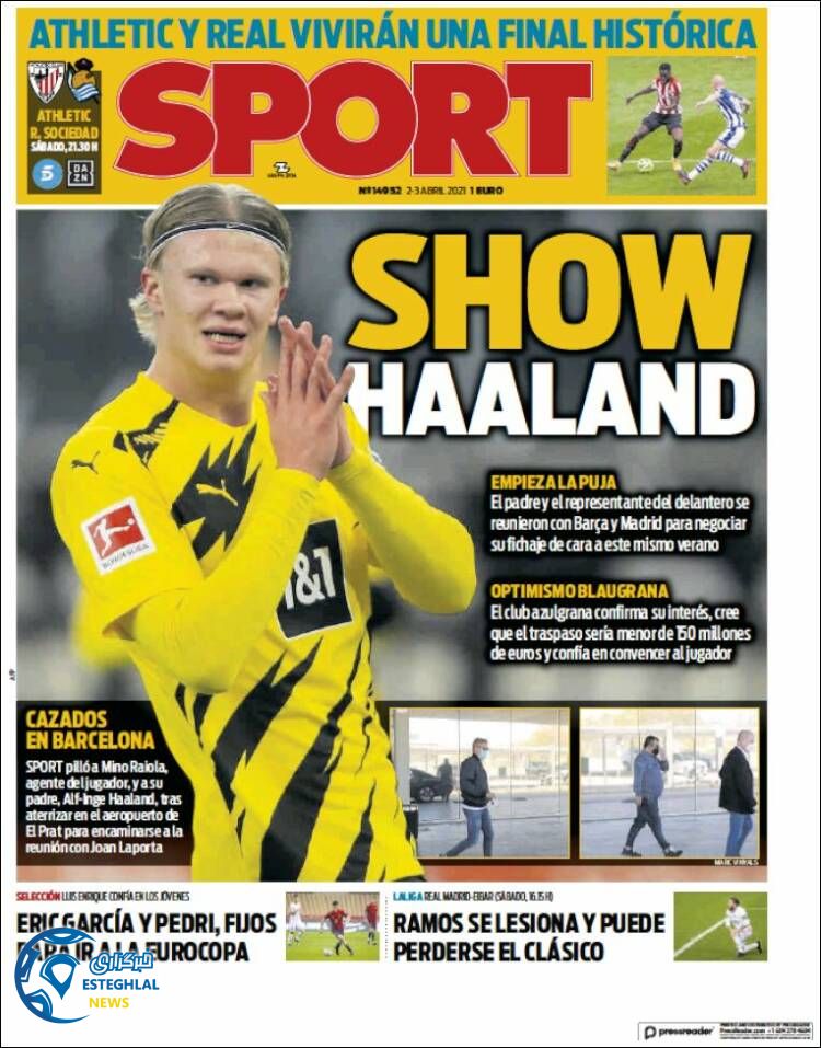 روزنامه ورزشی اسپورت جمعه 13 فروردین 1400