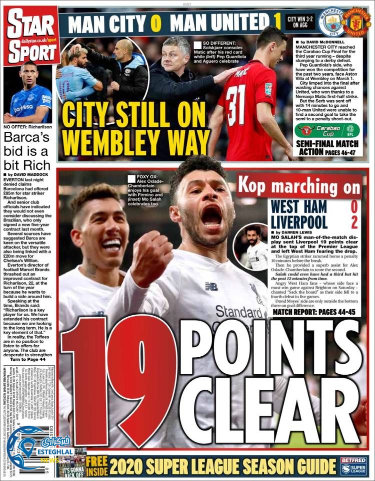 روزنامه ورزشی استار اسپورت پنجشنبه 10 بهمن 1398