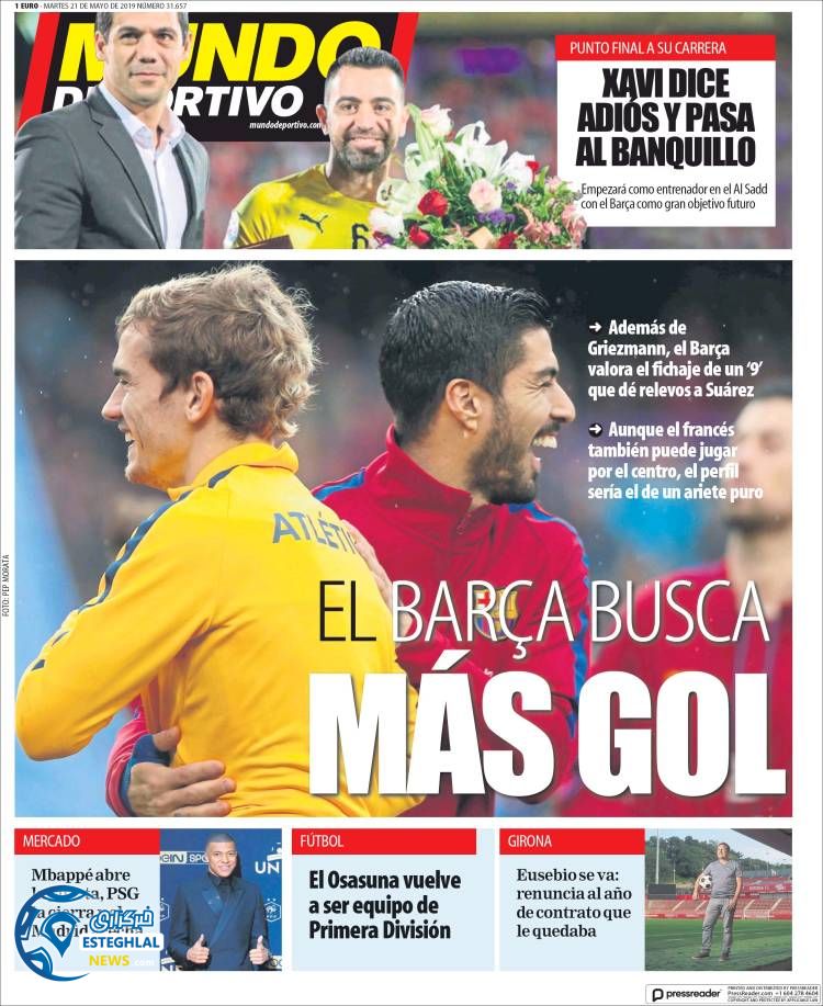 روزنامه ورزشی موندو دپورتیوو سه شنبه 31 اردیبهشت 1398