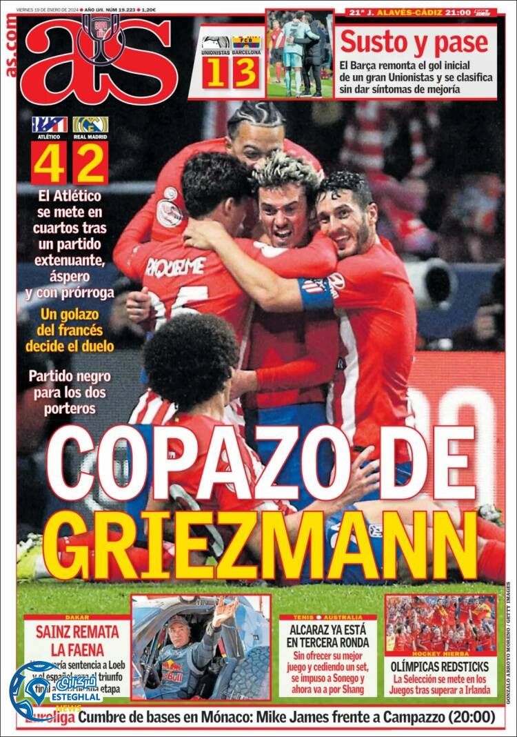 روزنامه ورزشی آ اس جمعه 29 دی 1402 