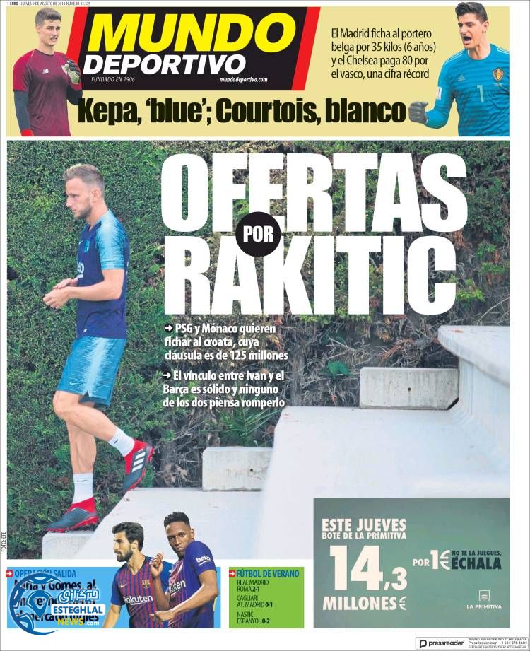 روزنامه ورزشی موندو دپورتیوو پنجشنبه 18 مرداد 1397