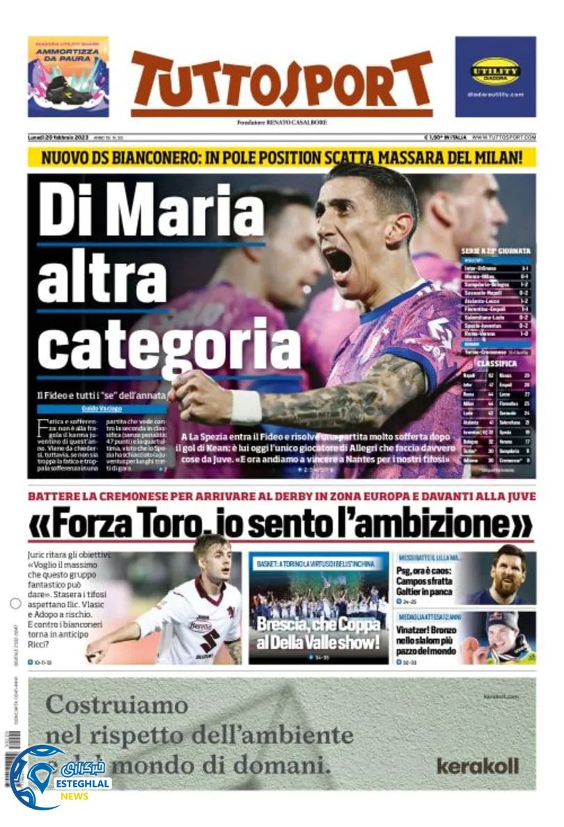 روزنامه ورزشی توتو اسپورت دوشنبه 1 اسفند 1401 