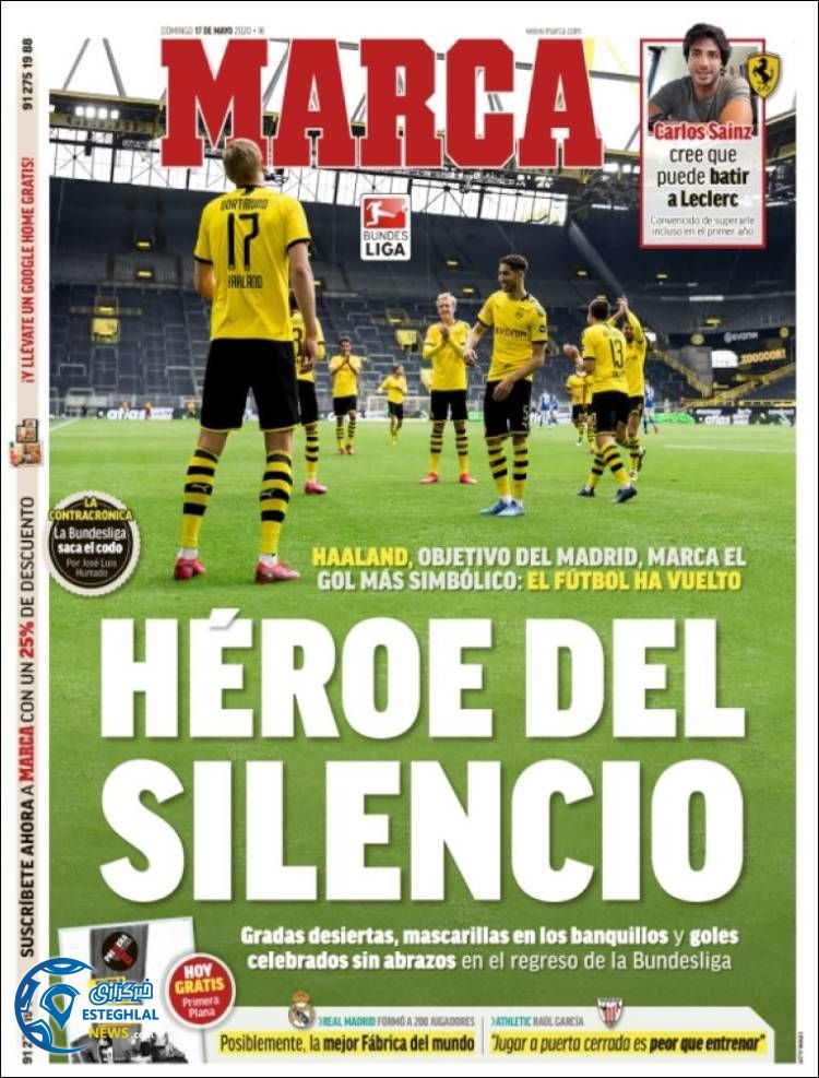 روزنامه ورزشی مارکا یکشنبه 28 اردیبهشت 1399