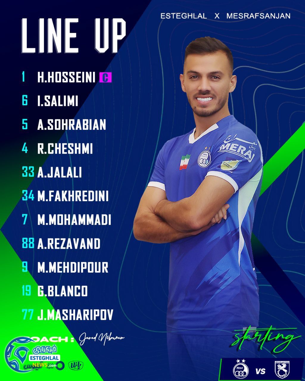 ترکیب استقلال مقابل مس رفسنجان