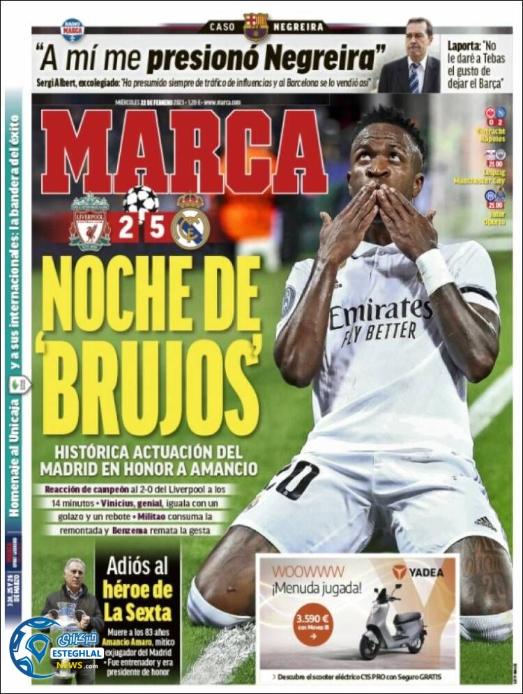 روزنامه ورزشی مارکا چهارشنبه 3 اسفند 1401 