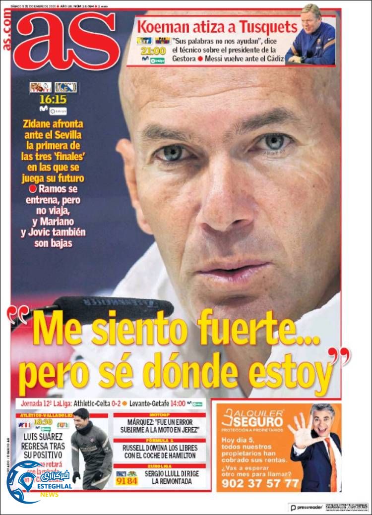 روزنامه ورزشی آاس شنبه 15 آذر 1399