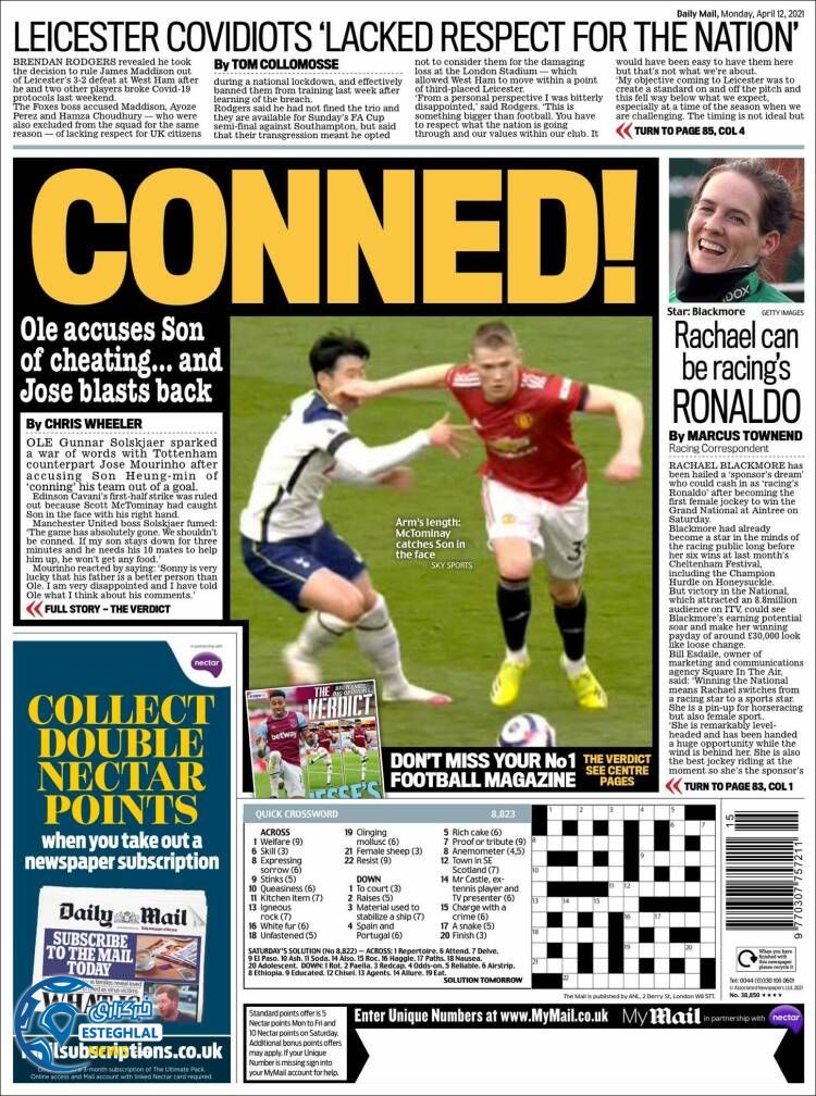 روزنامه ورزشی مایل اسپورت دوشنبه 23 فروردین 1400