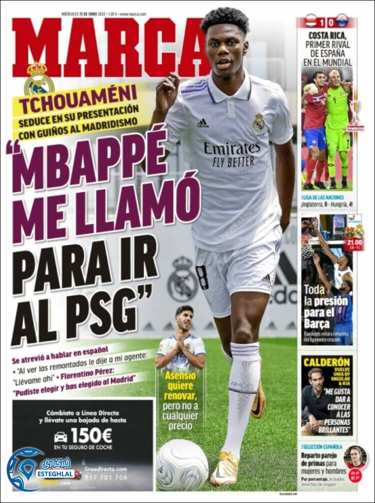 روزنامه ورزشی مارکا چهارشنبه 25 خرداد 1401