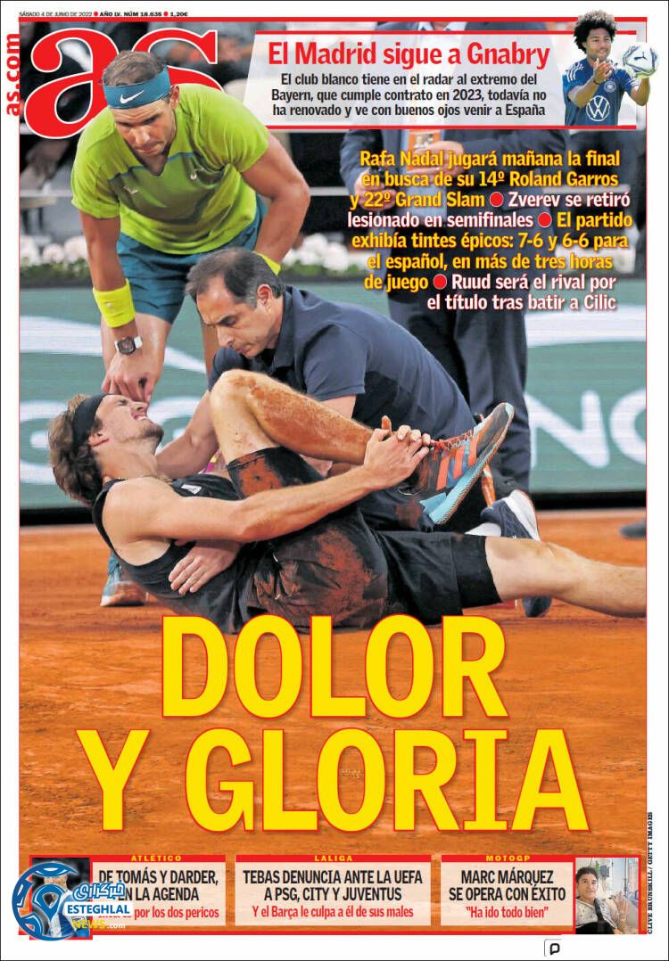 روزنامه ورزشی آ اس شنبه 14 خرداد 1401