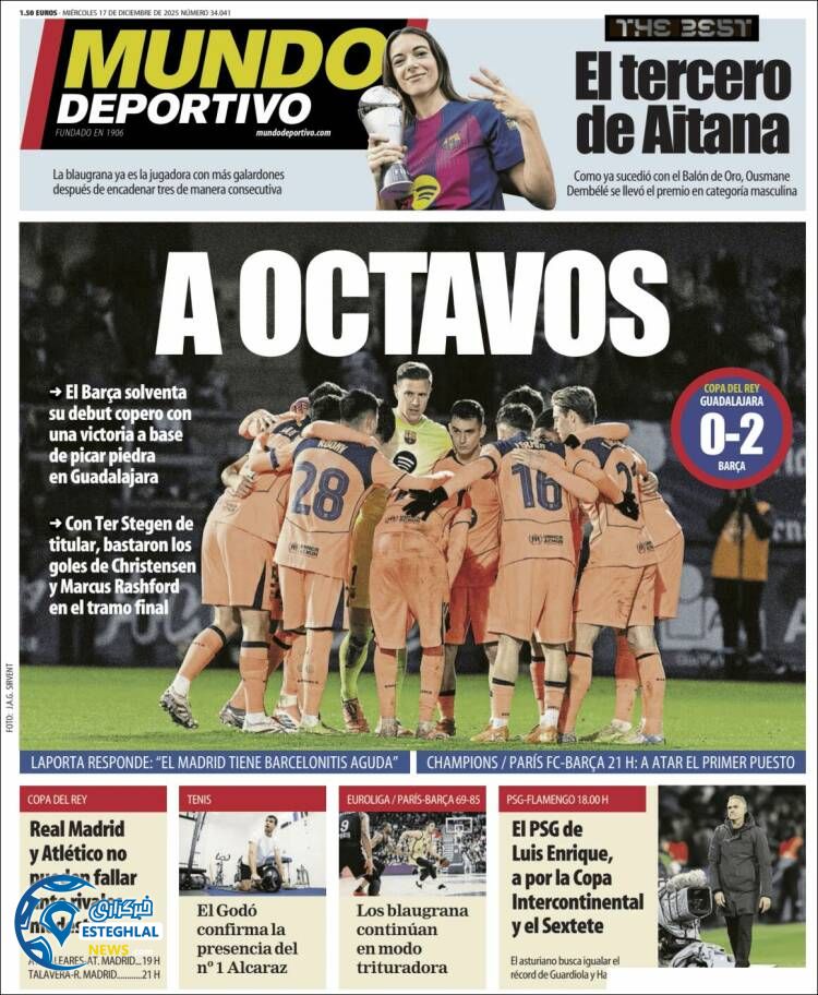 روزنامه ورزشی موندو دپورتیوو چهارشنبه 26 آذر 1404  