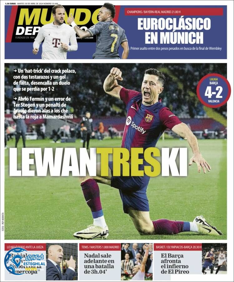 روزنامه ورزشی موندو دپورتیوو سه شنبه 11 اردیبهشت 1403 