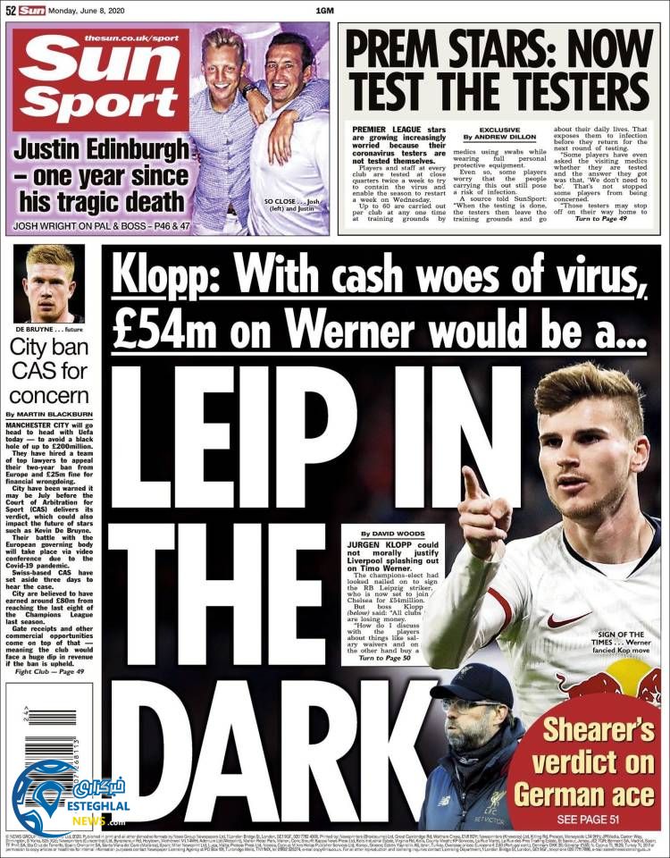 روزنامه ورزشی سان اسپورت دوشنبه 19 خرداد 1399