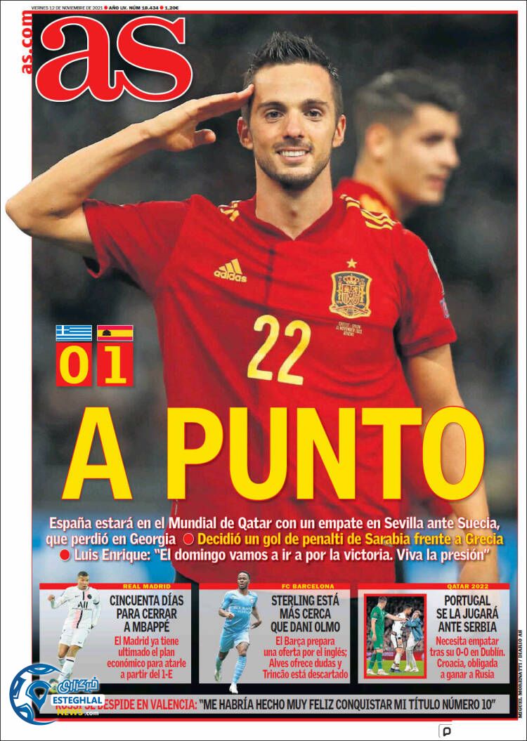 روزنامه ورزشی آ اس جمعه 21 آبان 1400