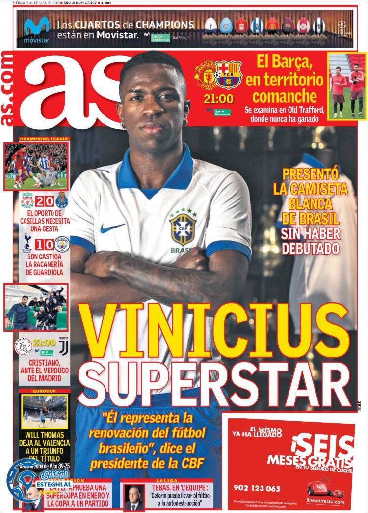 روزنامه ورزشی آاس چهارشنبه 21 فروردین 1398