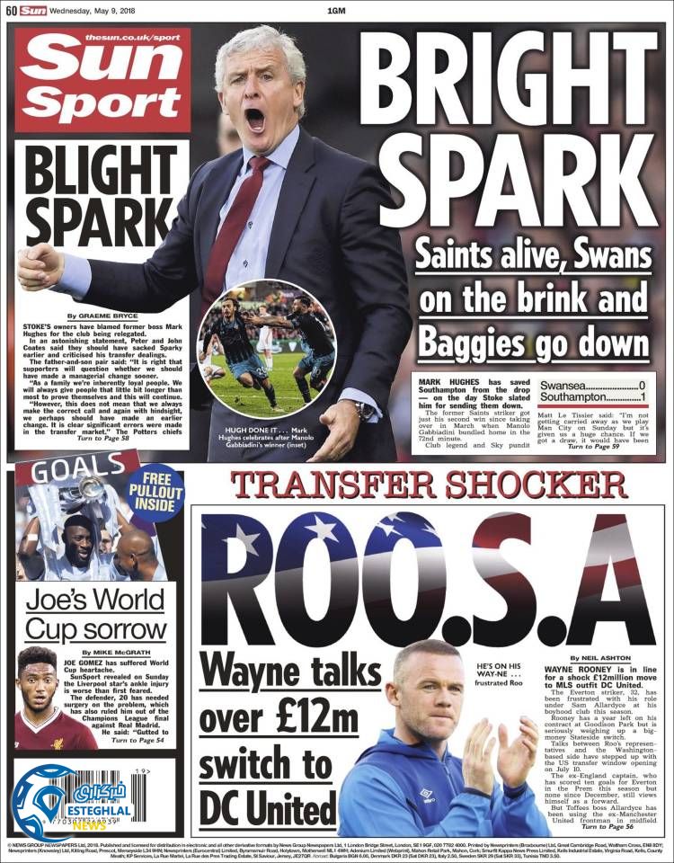 روزنامه ورزشی سان اسپورت چهارشنبه 19 اردیبهشت 1397