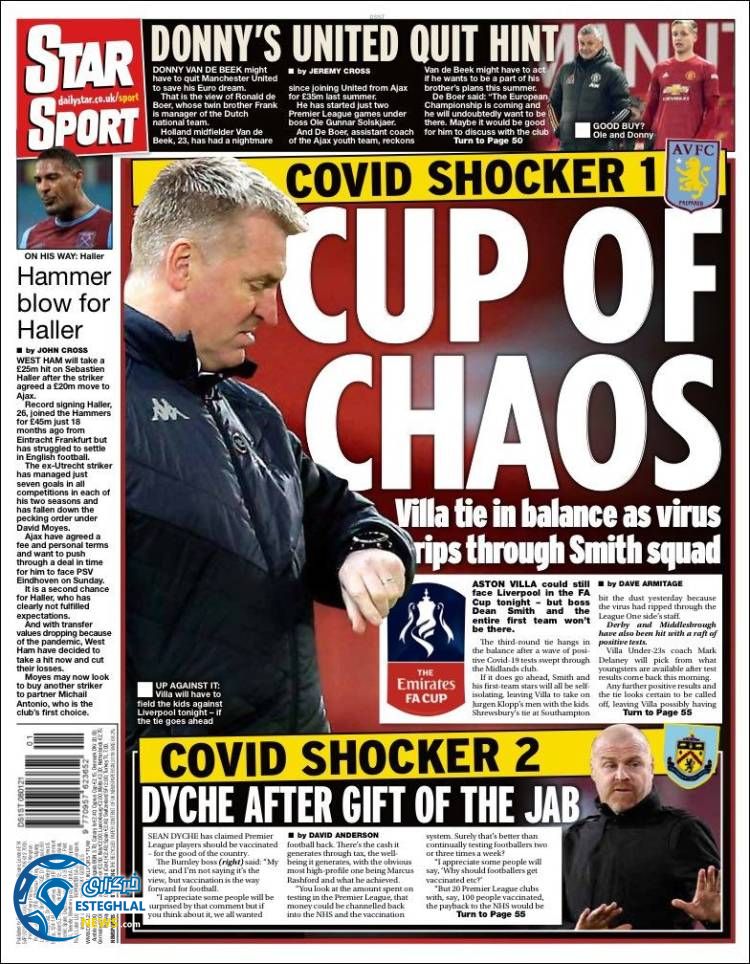 روزنامه ورزشی استار اسپورت جمعه 19 دی 1399