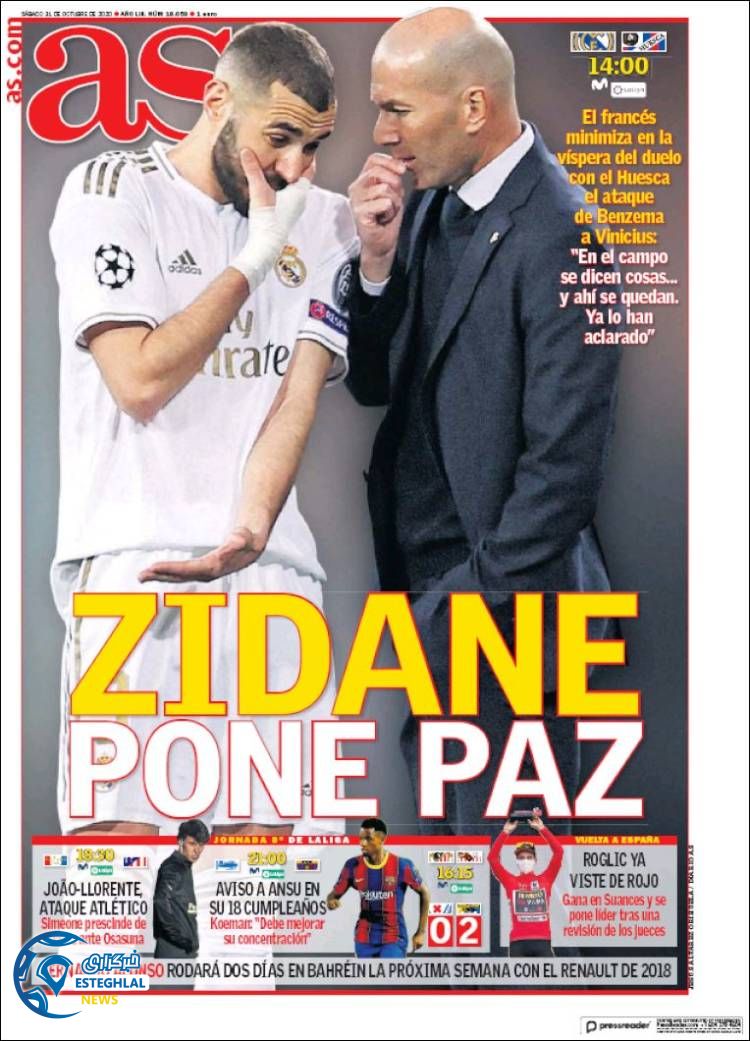 روزنامه ورزشی آاس شنبه 10 آبان 1399