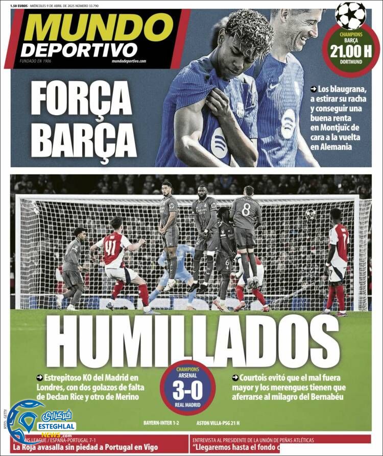 روزنامه ورزشی  موندو دپودتیوو چهارشنبه 20 فروردین 1404