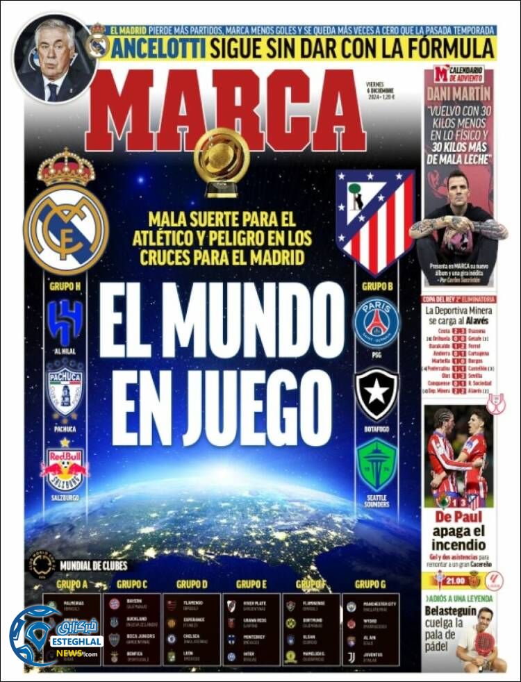 روزنامه ورزشی مارکا جمعه 16 آذر 1403 