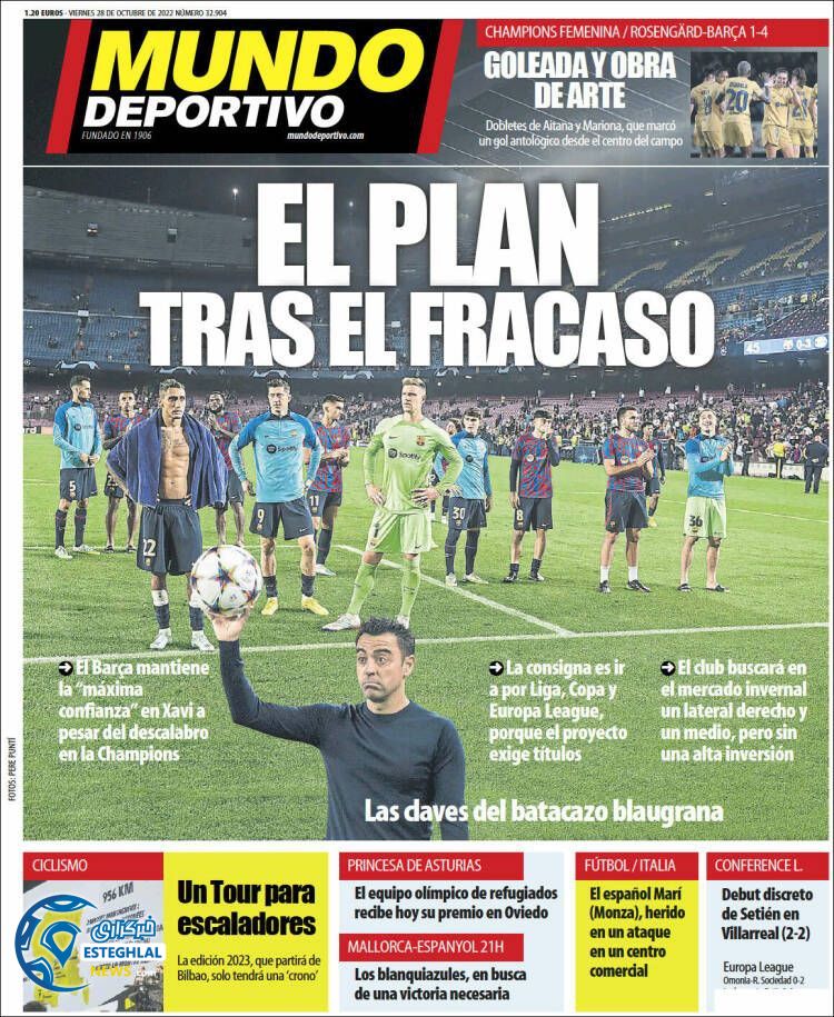 روزنامه ورزشی موندو دپورتیوو جمعه 6 آبان 1401 