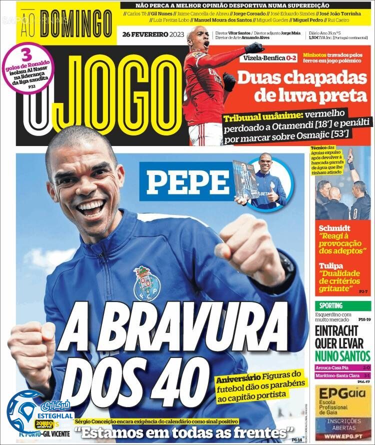 روزنامه ورزشی اوجوگو یکشنبه 7 اسفند 1401 