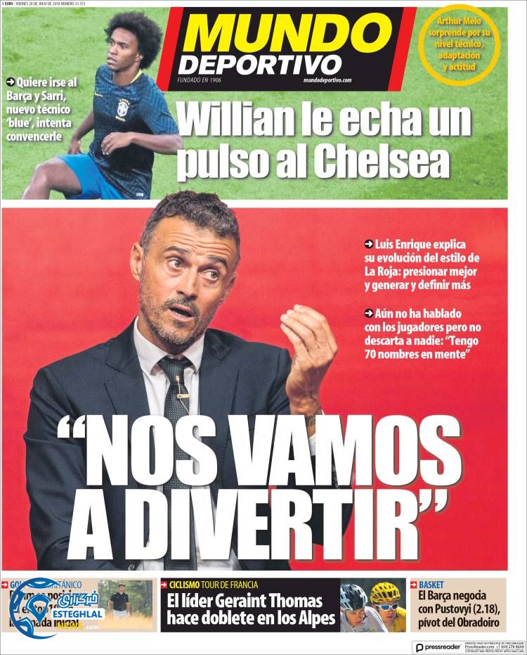 روزنامه ورزشی موندو دپورتیوو جمعه 29 تیر 1397