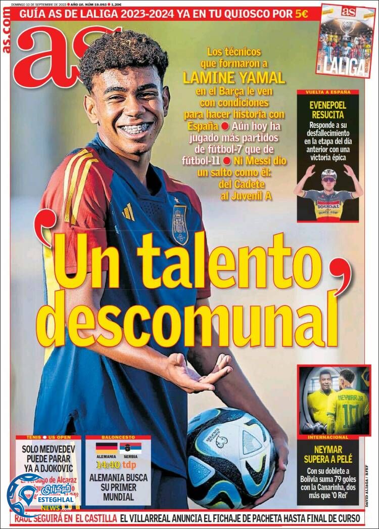 روزنامه ورزشی آ اس یکشنبه 19 شهریور 1402 