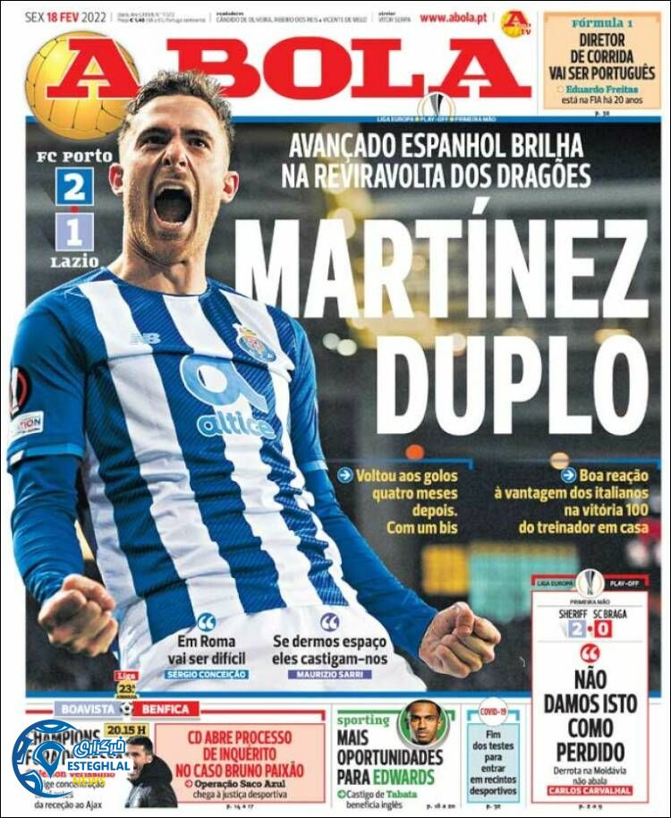 روزنامه ورزشی آبولا جمعه 29 بهمن 1400