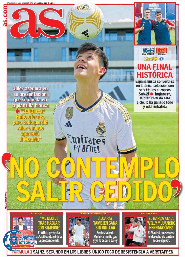 روزنامه ورزشی آ اس شنبه 17 تیر 1402 