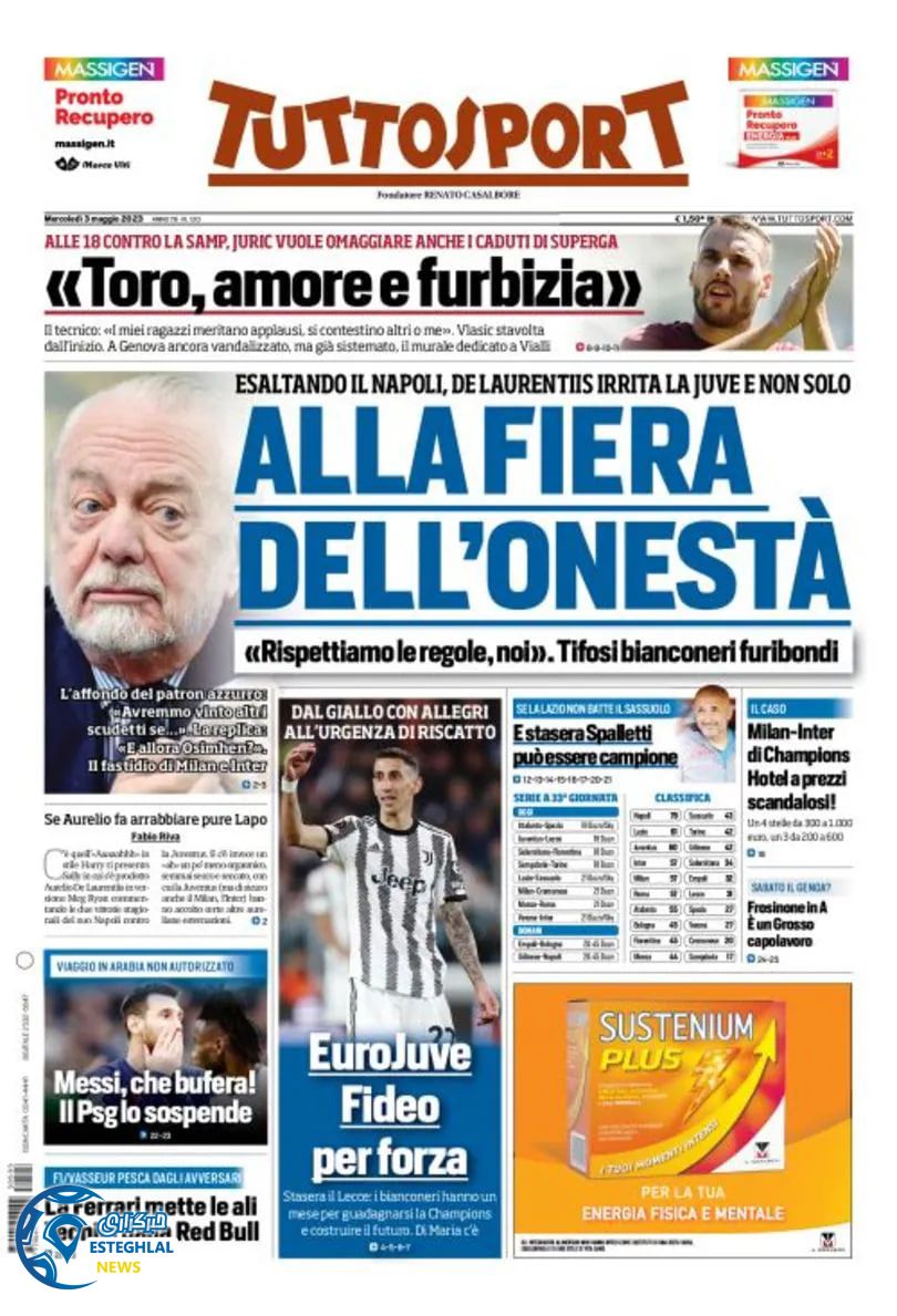 روزنامه  ورزشی توتو اسپورت چهارشنبه 13 اردیبهشت 1402 