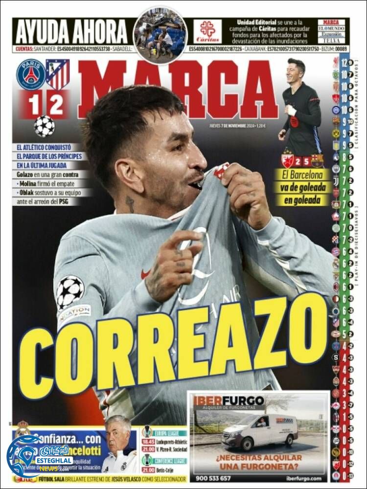 روزنامه  ورزشی مارکا پنجشنبه 17 آبان 1403  