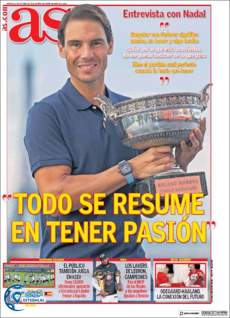 روزنامه ورزشی آاس سه شنبه 22 مهر 1399