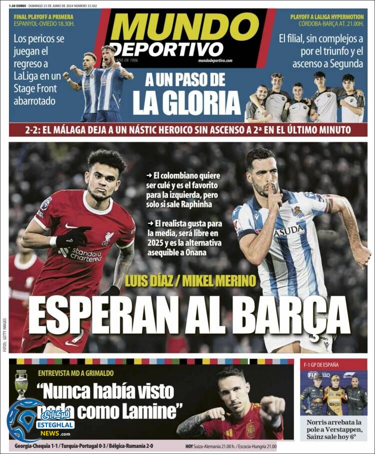 روزنامه ورزشی موندو دپورتیوو یکشنبه 3 تیر 1403 