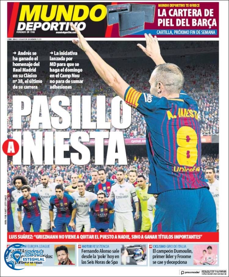 روزنامه ورزشی موندو دپورتیوو شنبه 15 اردیبهشت 1397