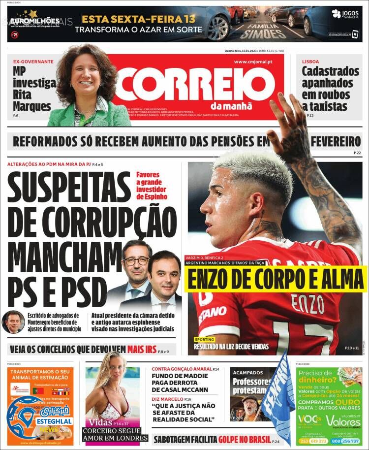 روزنامه ورزشی رکورد چهارشنبه 21 دی 1401 