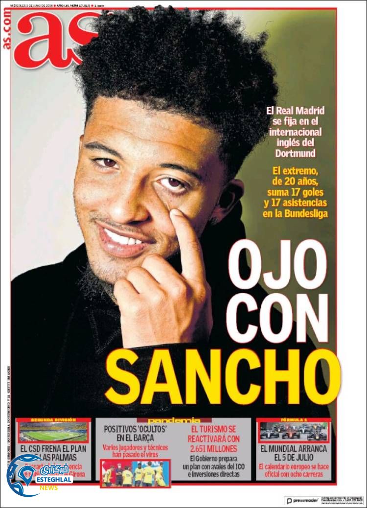 روزنامه ورزشی آاس چهارشنبه 14 خرداد 1399