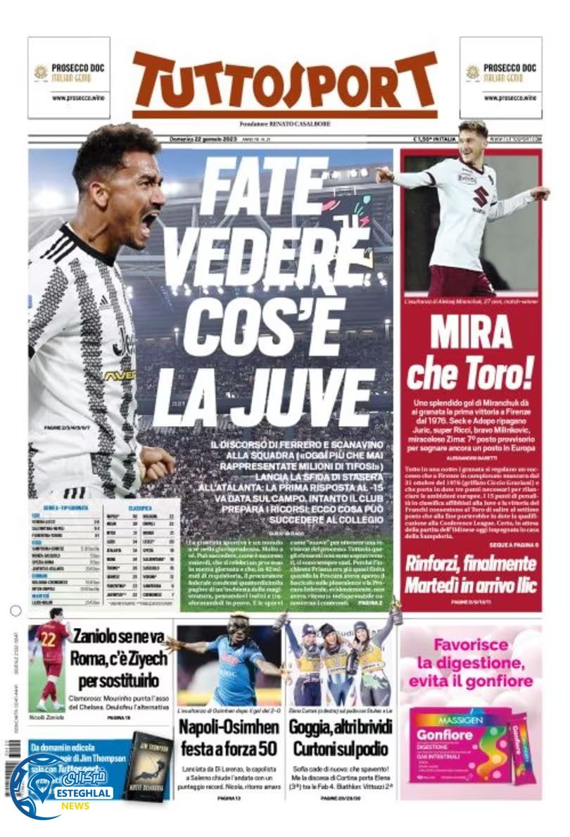 روزنامه ورزشی توتو اسپورت یکشنبه 2 بهمن 1401 