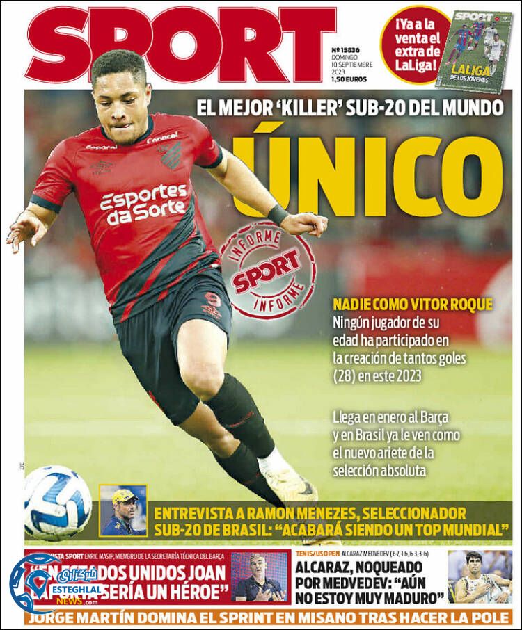 روزنامه ورزشی اسپورت یکشنبه 19 شهریور 1402 