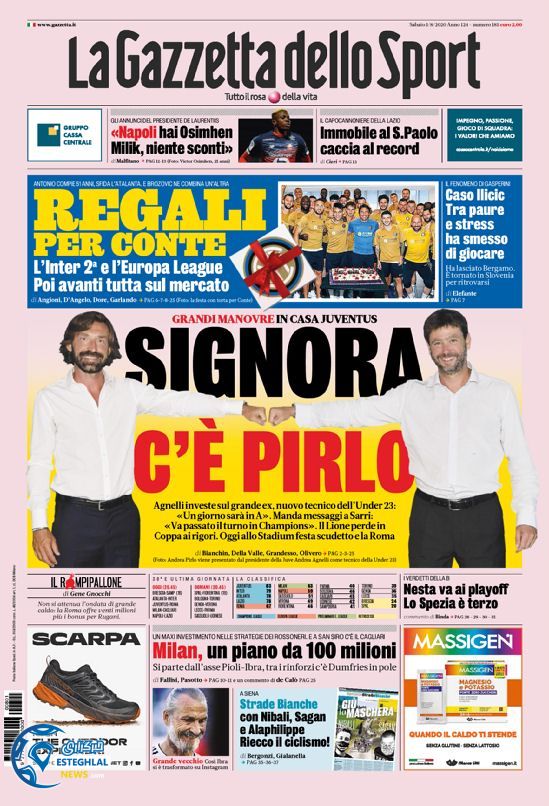 روزنامه ورزشی گاتزتا دلو اسپورت شنبه 11 مرداد 1399