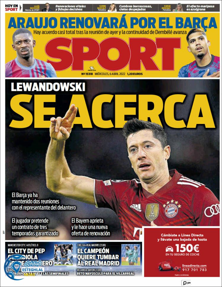 روزنامه ورزشی اسپورت چهارشنبه 17 فروردین 1401