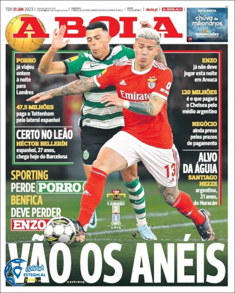 روزنامه ورزشی آبولا سه شنبه 11 بهمن 1401  