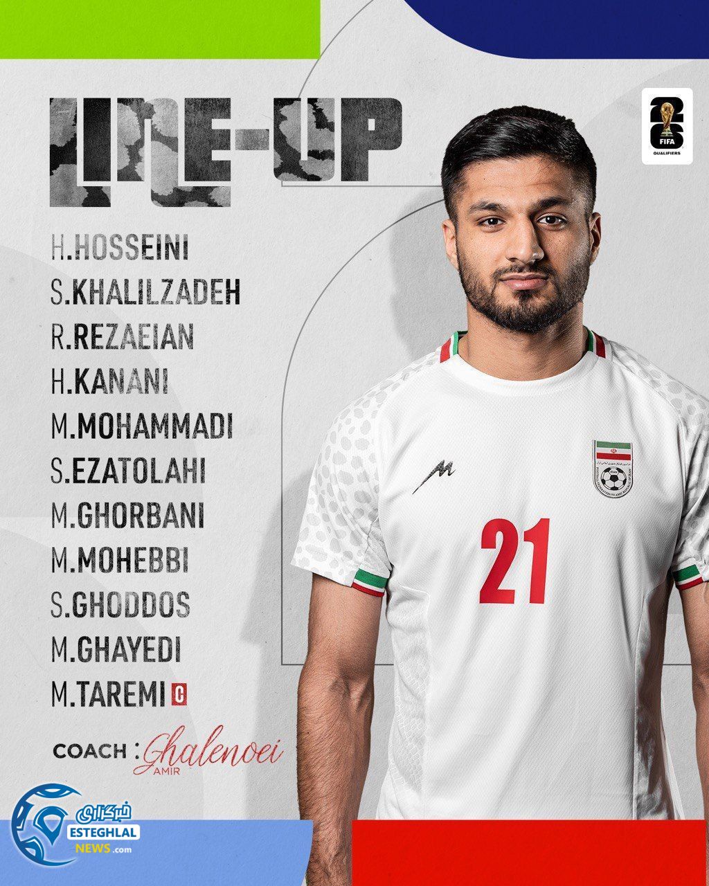 ترکیب تیم ملی ایران مقابل ترکمنستان
