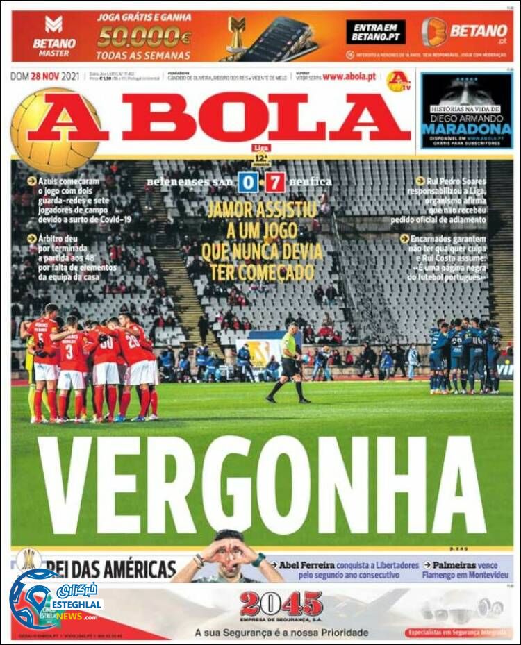 روزنامه ورزشی آبولا یکشنبه 7 آذر 1400