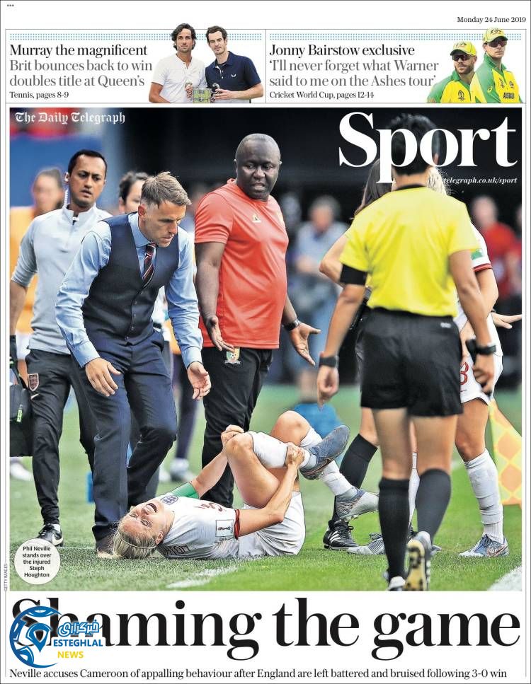 روزنامه ورزشی تلگراف اسپورت دوشنبه 3 تیر 1398